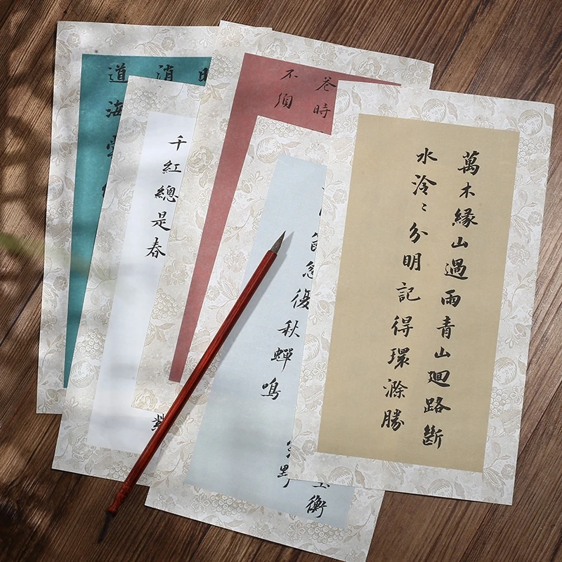 【知白文房】蜡染微喷系列蜡染南唐古风小笺 小楷行书法创作15*27cm