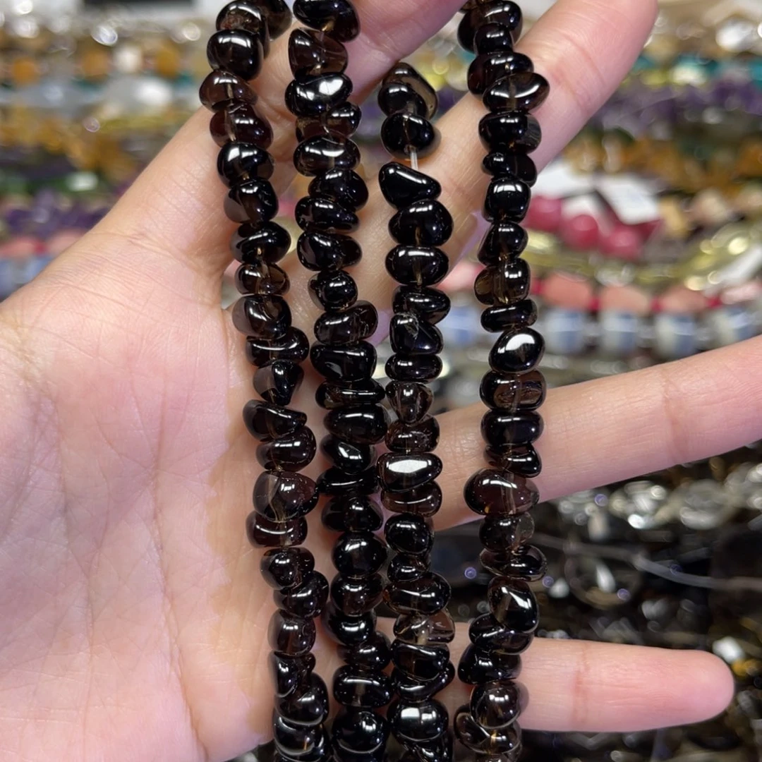 玛瑙/玉髓散珠天然茶晶卡9长条38厘米