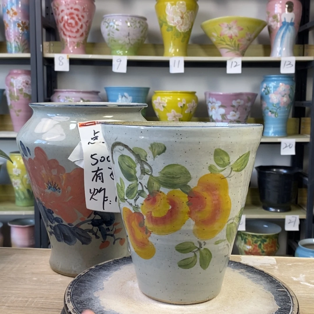 景德镇手工手绘陶瓷花盆