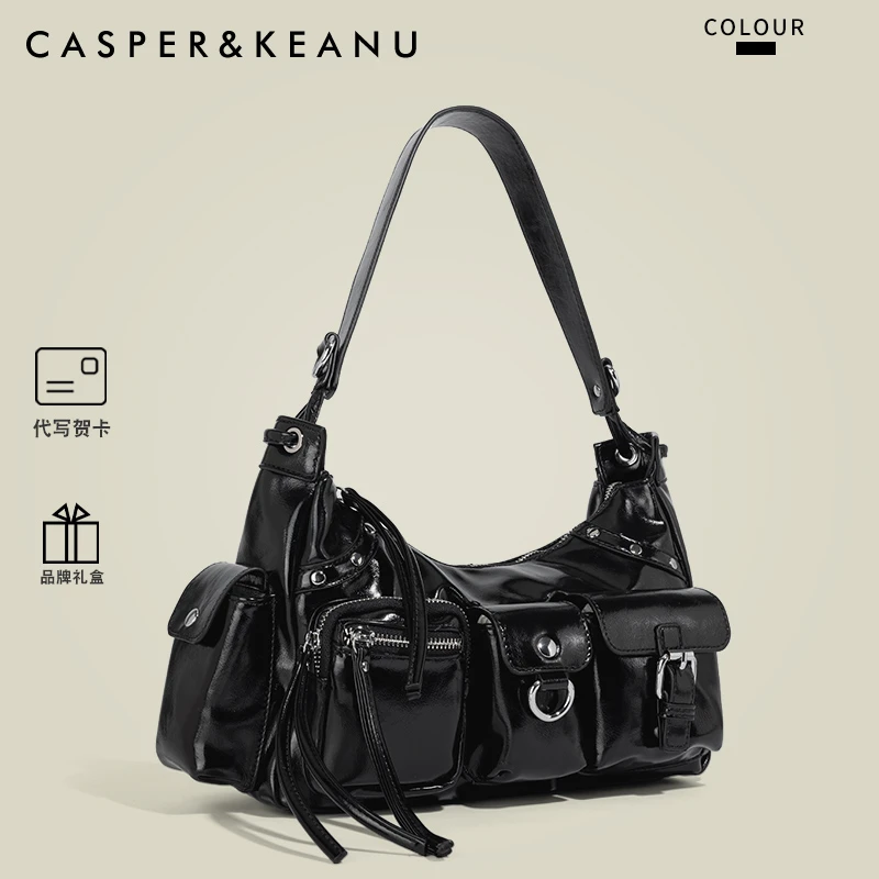 CASPER&KEANU原创小众辣妹机车腋下包女2025新款高级感通勤斜挎包