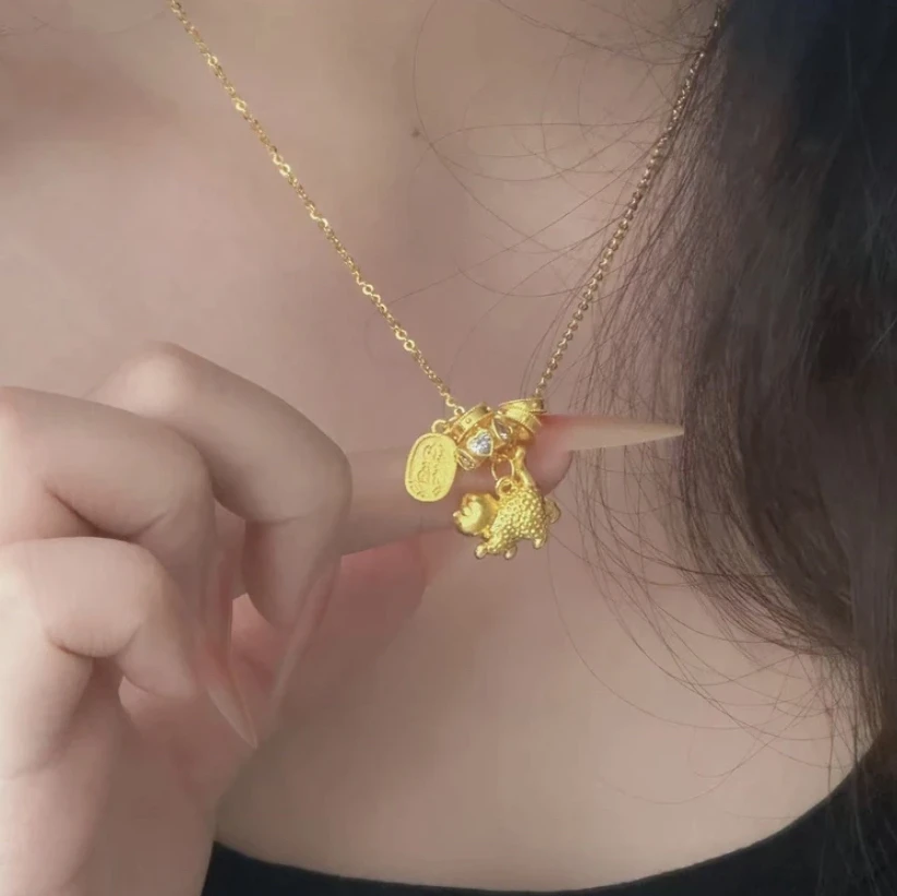 坠链均足银 招财猫猫项链7009