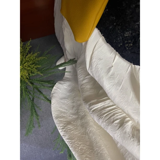 【W·Z】光感褶皱法式仙女半身裙飘逸气质显瘦长裙白色