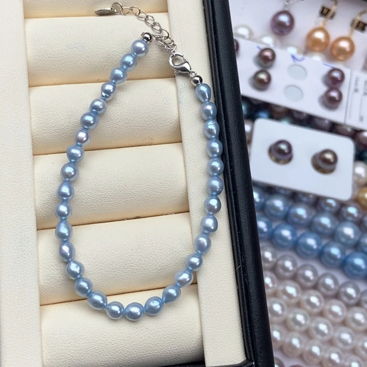 淡水珍珠银S925镶嵌颈饰