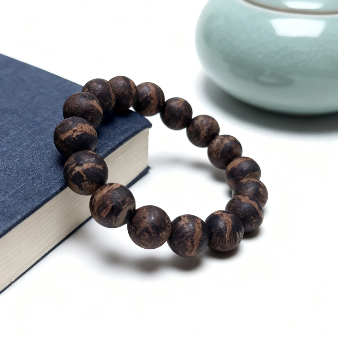 （超爆黄金甲）精品缅甸降真香15mm圆珠手串