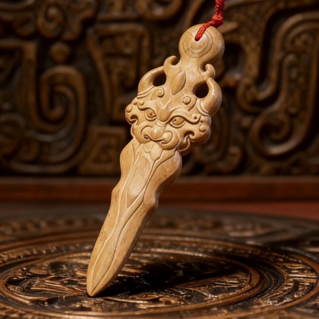 正宗野生天然老桃木睚眦木剑饰品挂吊坠手把件桃木剑