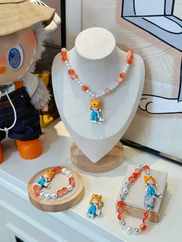 铜合金树脂耳饰 4346猎户的女儿Dora项链手链戒指手机链耳钉