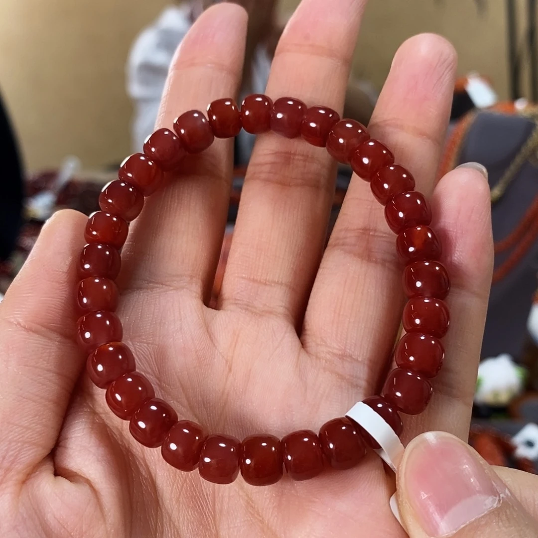 未镶嵌单圈7.5mm原矿南红玛瑙