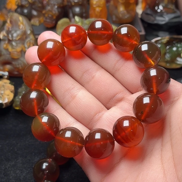 琥珀未镶嵌颈饰17➕棕红91