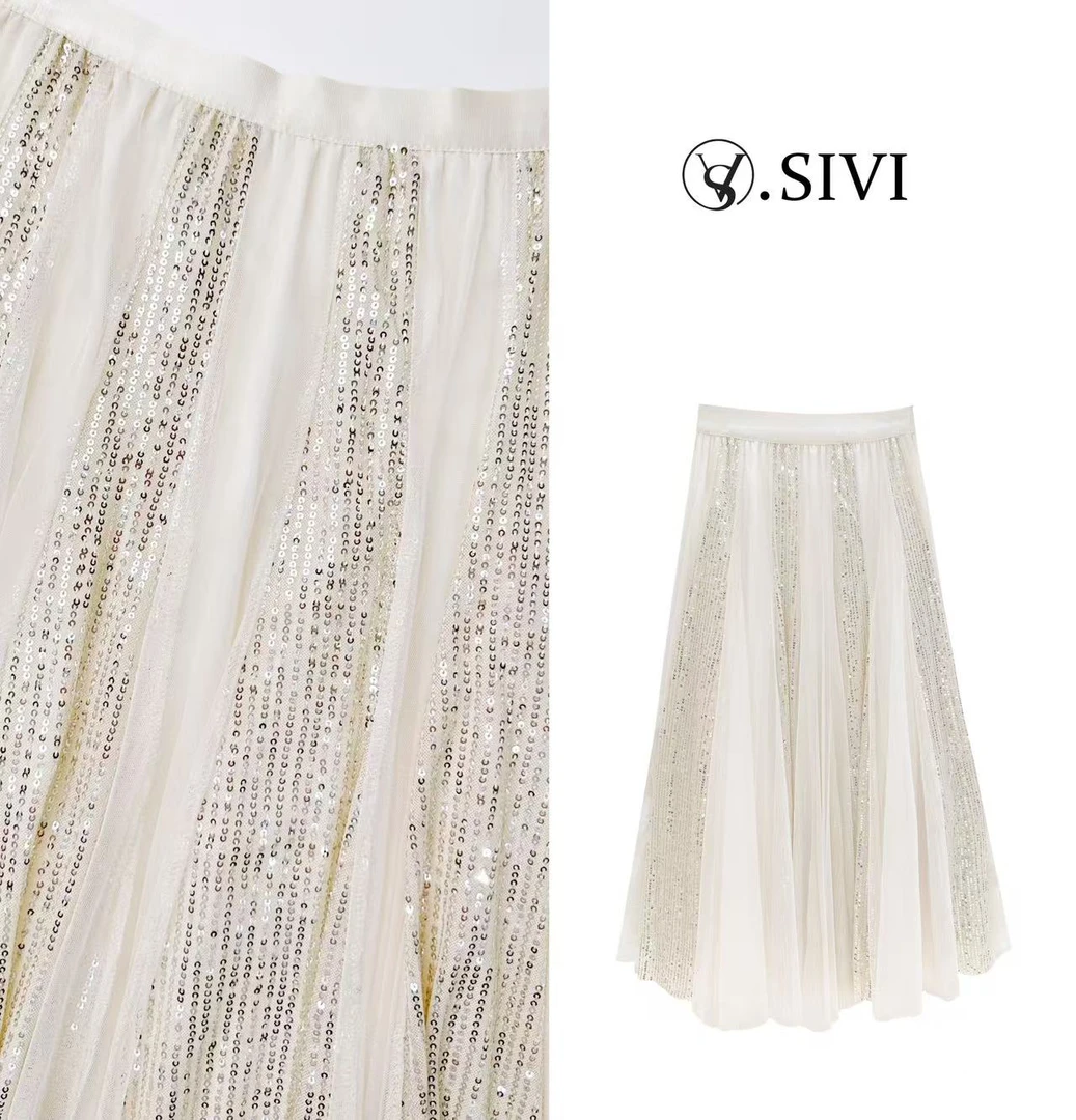 熙薇【兜兜转转】2025春季新款休闲气质甜美半身裙H1701蕾丝