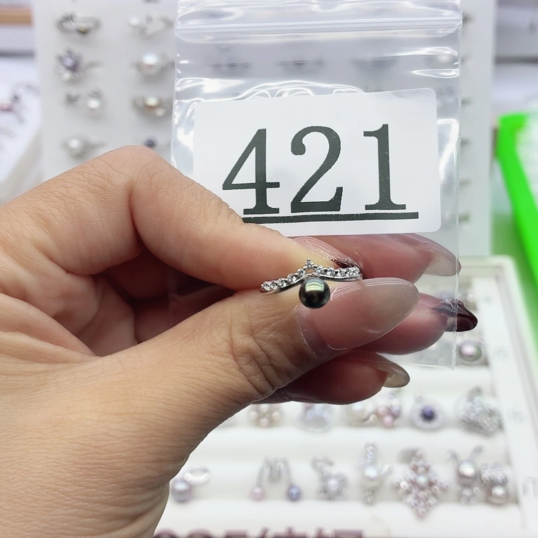 南***雾淡水珍珠珠宝奇石银S925镶嵌421