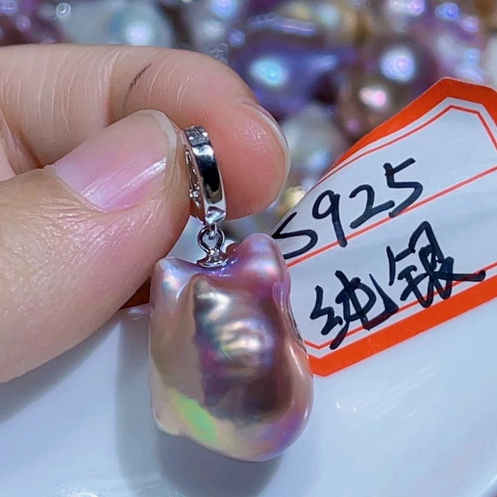 淡水珍珠银S925镶嵌颈饰