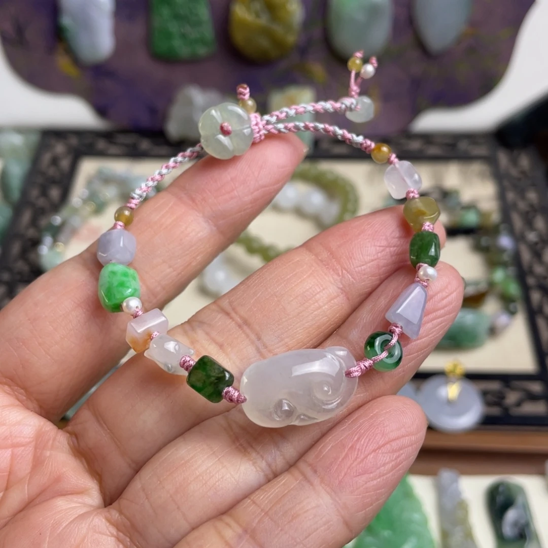 翡翠未镶嵌手链设计款手链