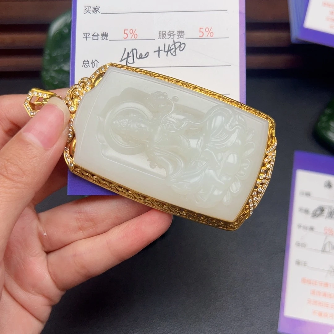 颈饰银S925镶嵌和田玉用