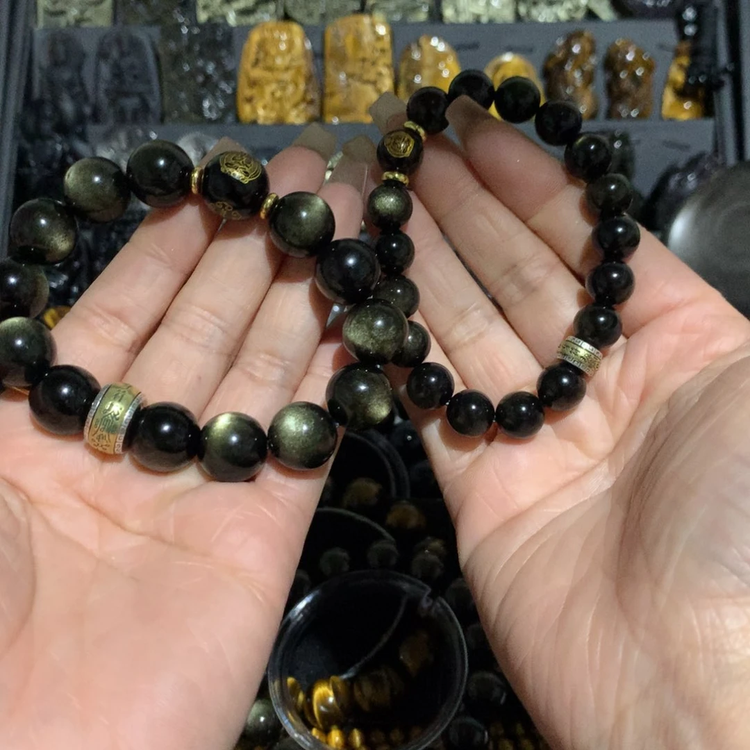 未镶嵌黑曜岩手链英**?