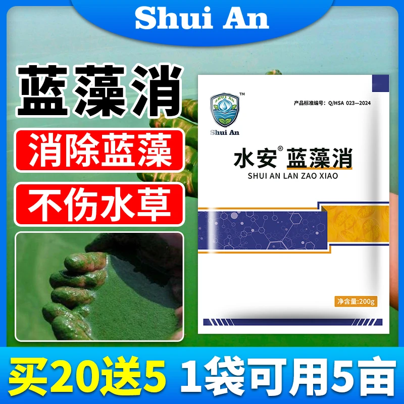 蓝藻消除灭除绿藻不伤水草调水净水水产养殖鱼虾蟹鱼塘蓝藻分解酶