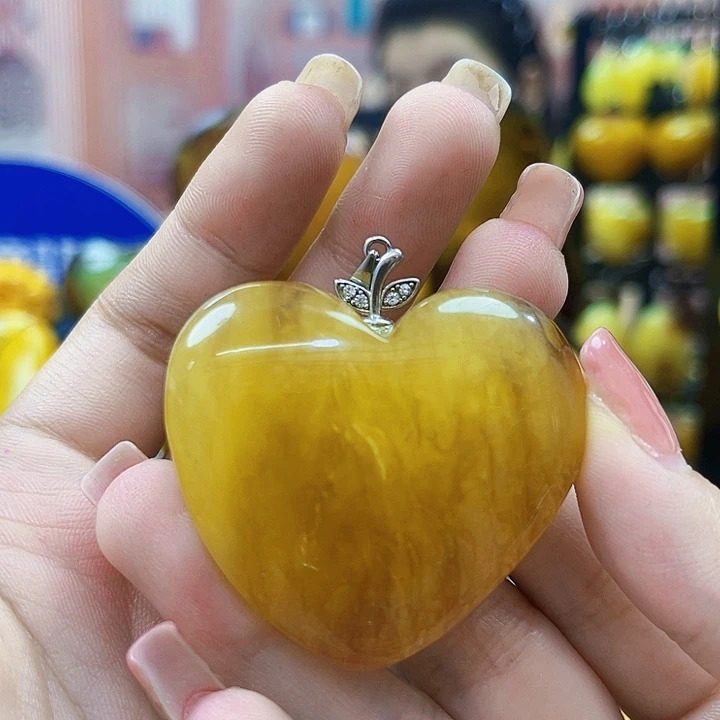 琥珀银S925镶嵌颈饰吊坠