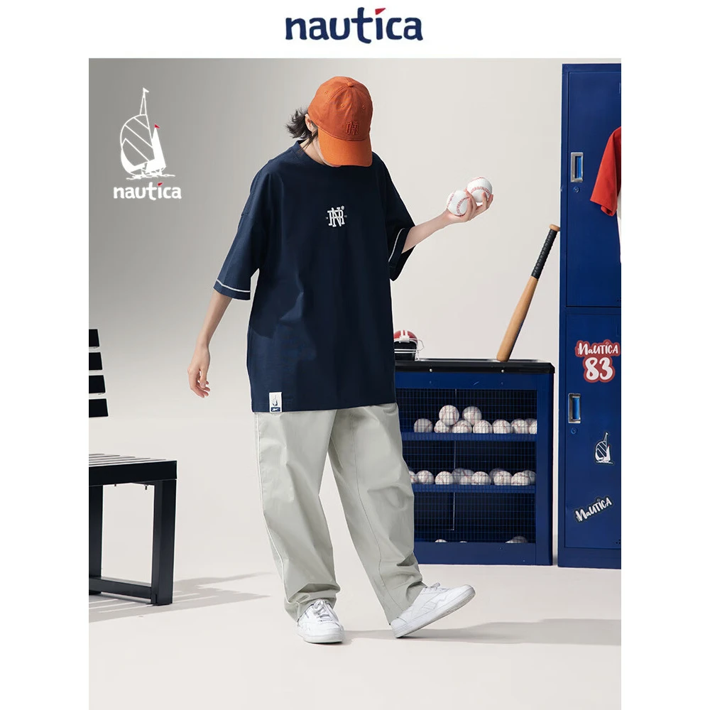 Nautica White Sail联名撞色联名绣花圆领T恤RBTW5247