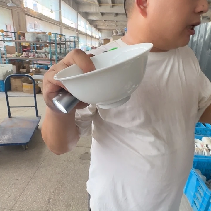 景德镇高温陶瓷玉泥胎米饭碗 10 个