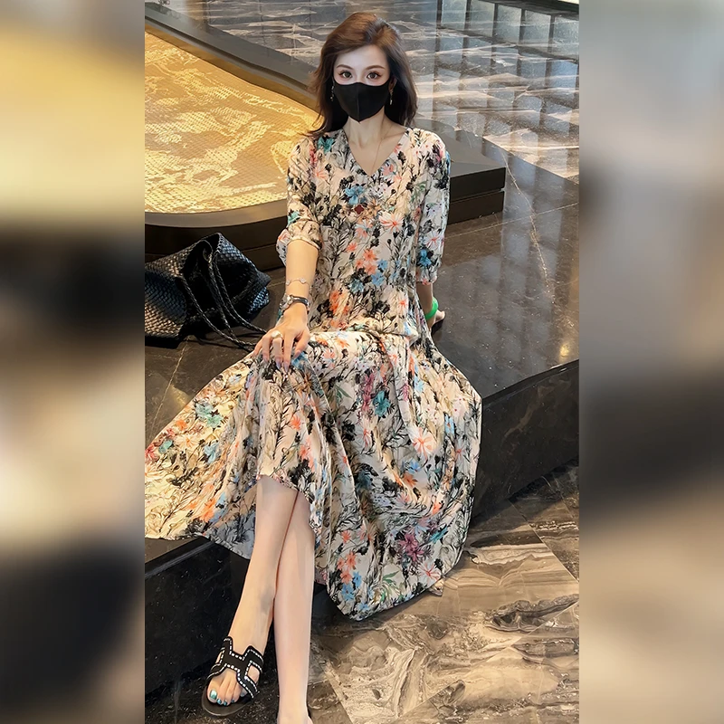 【Linda姐高端线】时尚轻奢贵气慵懒风法式连衣裙女夏AS5LYH1177