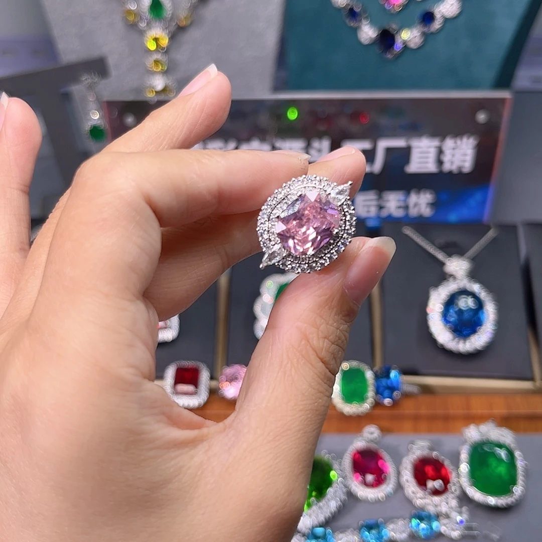 蓝宝石颈饰银S925镶嵌妙***玛a 14