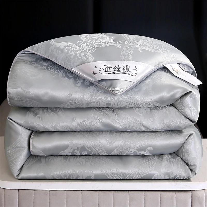 水星家纺适用100%桑蚕丝春秋被子母被二合一空调被加厚保暖冬被芯
