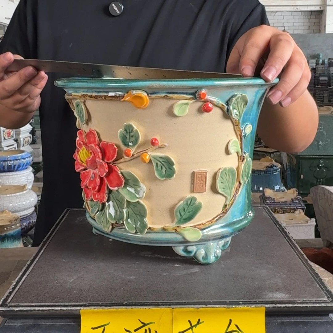 。一风堂石湾花盆 小缝隙 内21*16