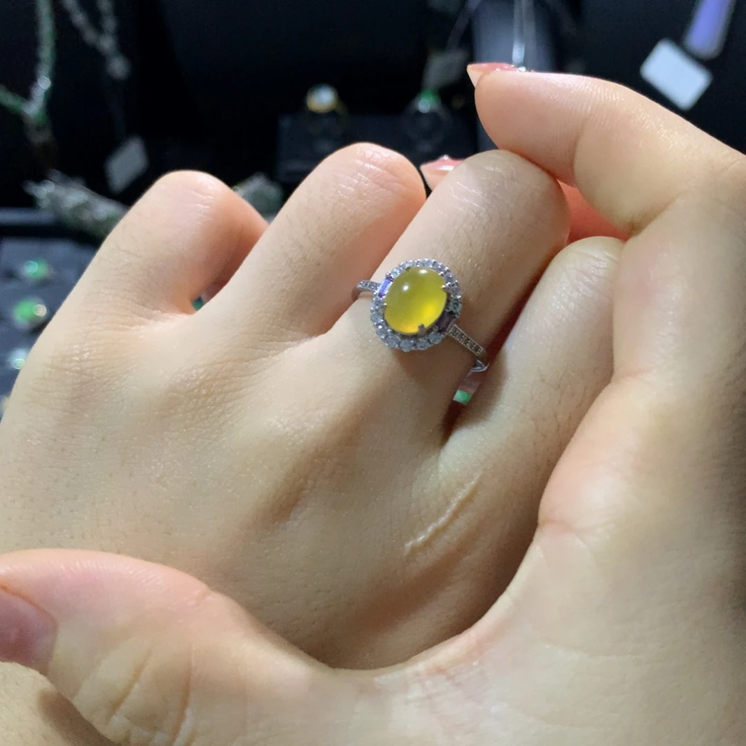 翡翠戒指银S925镶嵌