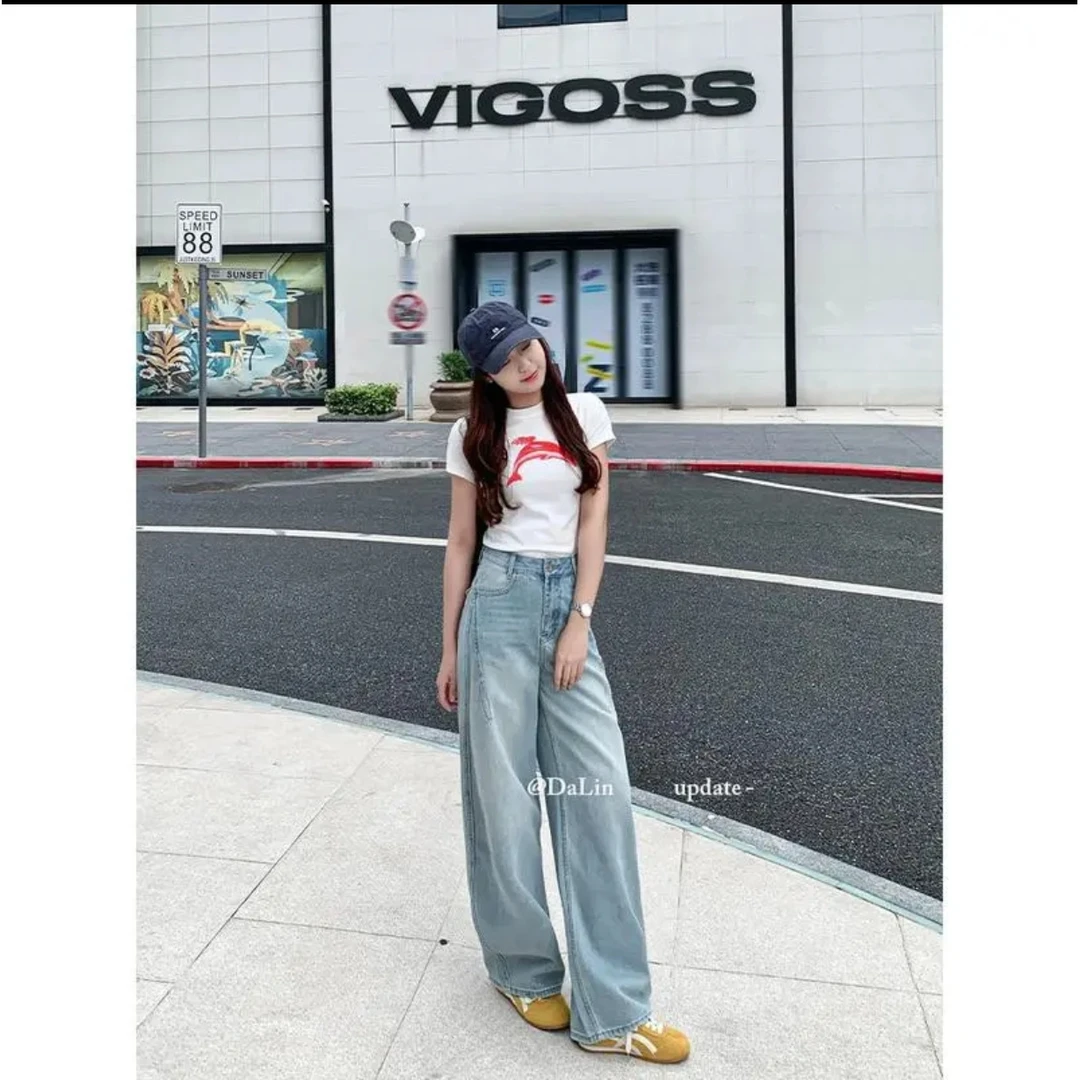 【运险+莱赛尔】夏季超薄款牛仔裤女窄版弯刀裤宽松显腿长