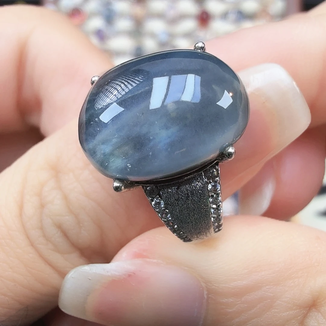 戒指银S925镶嵌水晶