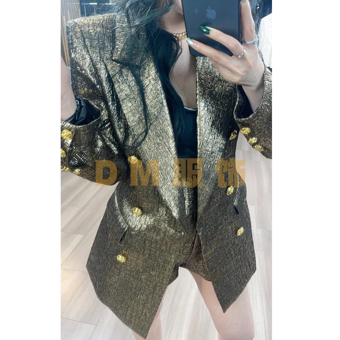 【D.M】订制款时尚洋气土豪金西装套装7876