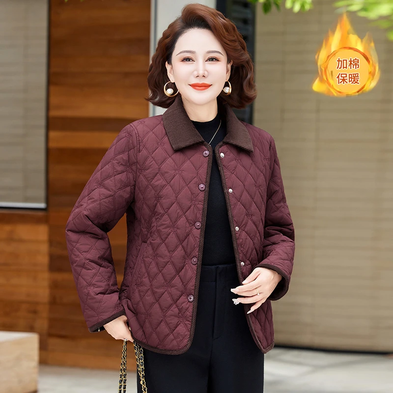 冬季新款妈妈装冬装外套短款棉服棉袄女保暖时尚洋气上衣