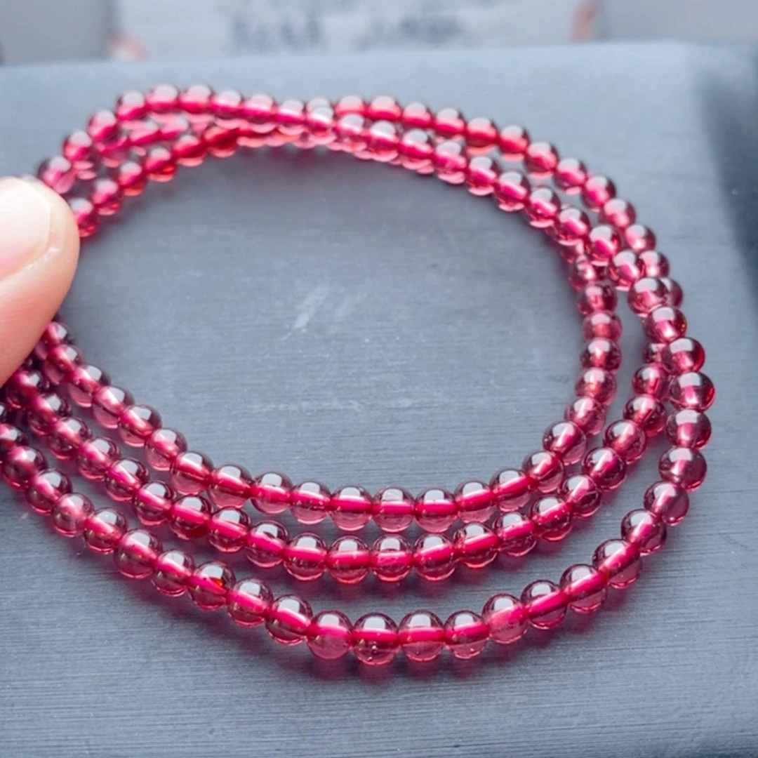 石榴石手链未镶嵌粉色清仓
