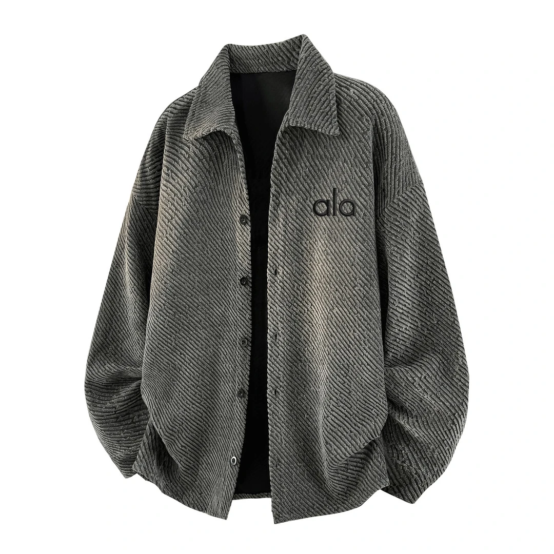 RSRDDY官方品质美式休闲百搭轻奢条绒开衫上衣复古宽松潮流外套