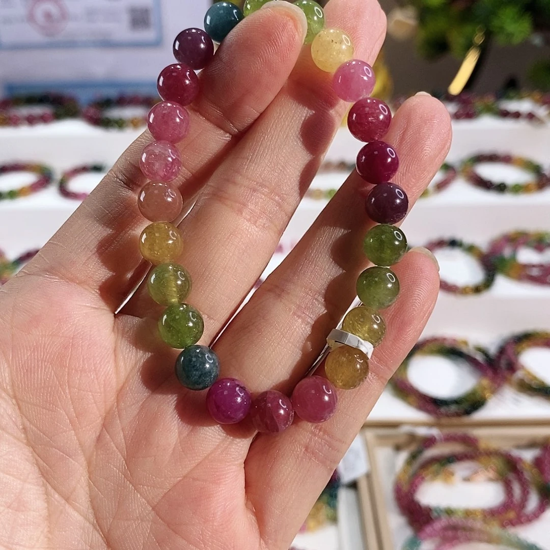 未镶嵌手串碧玺G2316素圈颜色微差