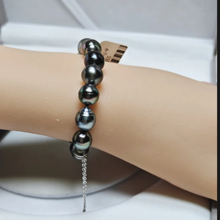 9-10天然海水大溪地珍珠极光炫彩微瑕水滴款式