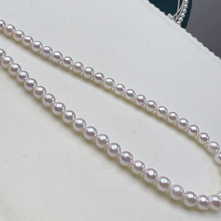 颈饰银S925镶嵌淡水珍珠➕5.6极光炫彩