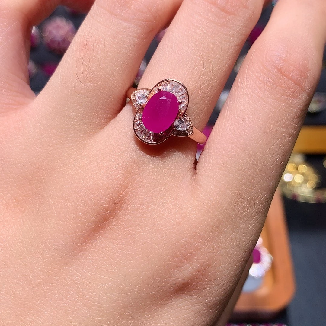 银S925镶嵌红宝石戒指