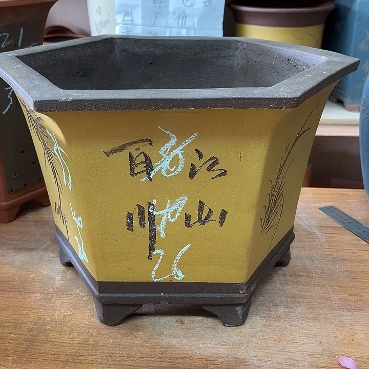 紫砂花盆，透气花盆