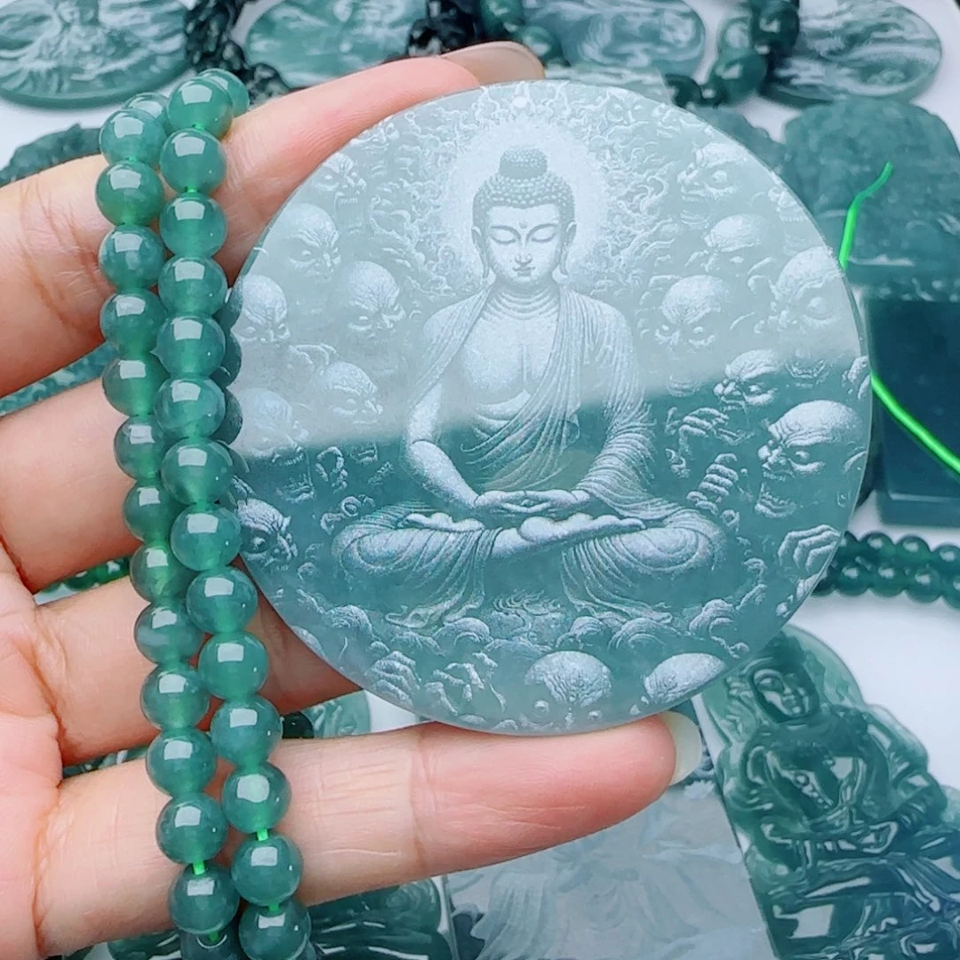 翡翠未镶嵌颈饰多样性发货天然的A货翡翠