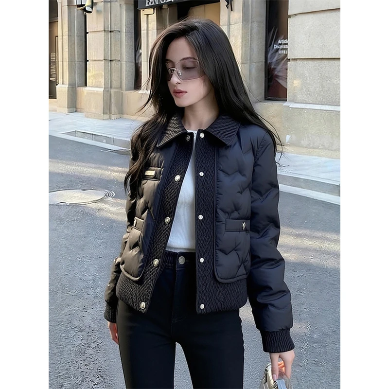 黑色外套2025新款秋冬高端时髦洋气小个子气质设计感夹棉加厚上衣