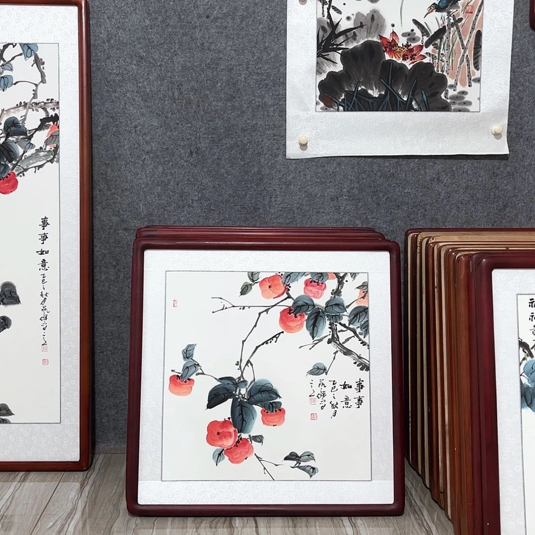 大***伟国画书画作品带框63×63
