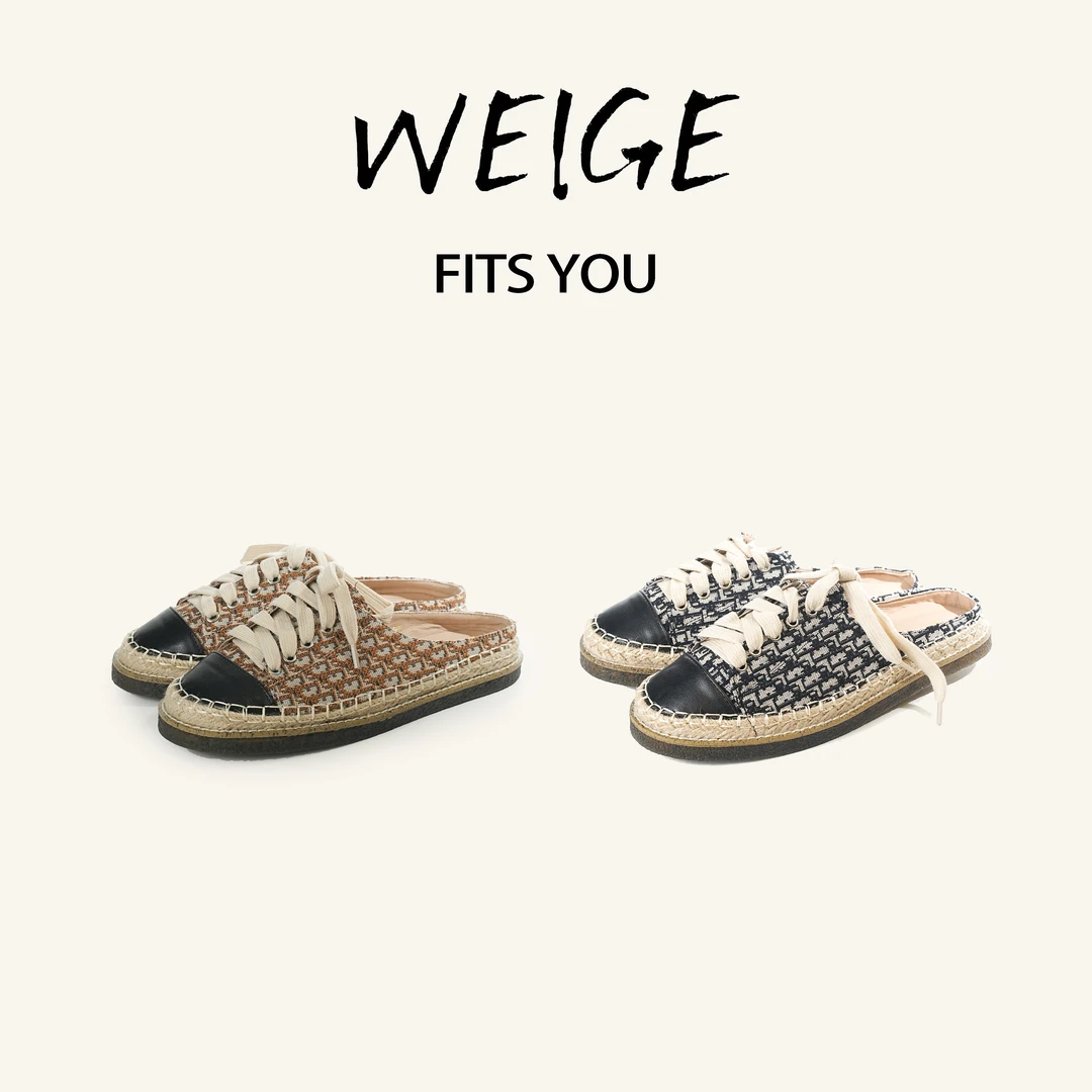 【魏哥专属】法式复古潮流时尚百搭2025新款一脚蹬包头半拖渔夫鞋