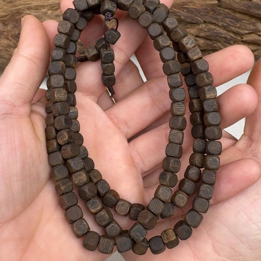 沉香手串棋楠沉香乌身沉水方珠卡6保31克手串