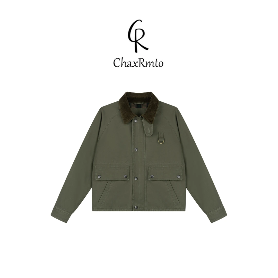 ChaxRmto 春季复古翻领长袖外套简约百搭上衣CC1C1844