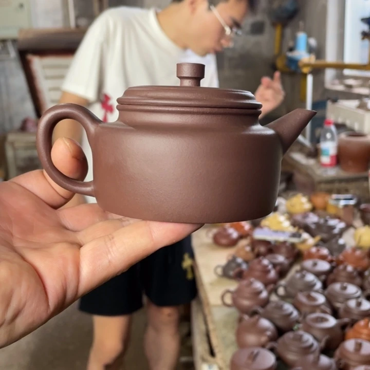 紫砂紫砂剑流德钟。老紫泥(微暇
