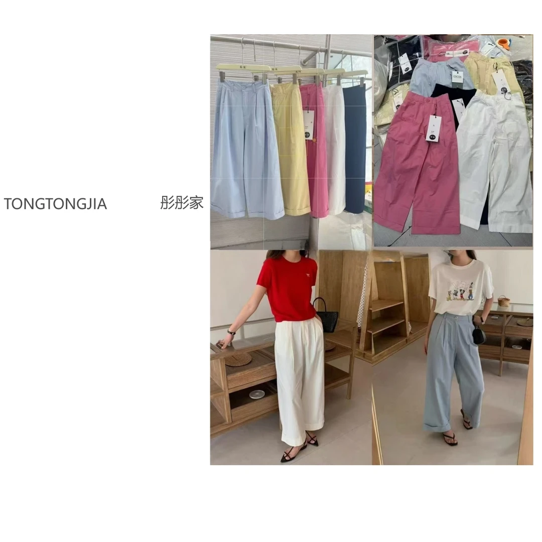 【TONGTONGJIA】可可——欧洲站2025夏季新款欧货百搭显瘦直筒阔腿裤