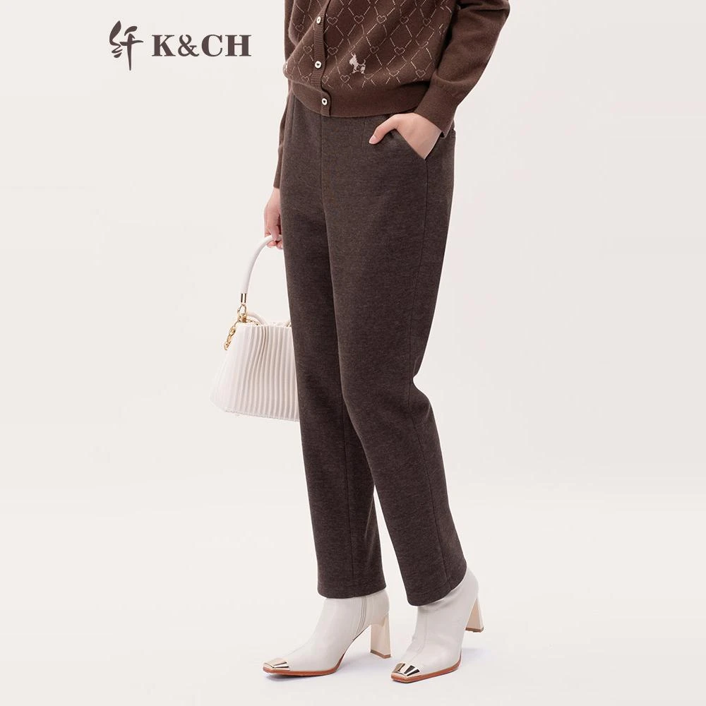 K&CH纤牌女装/时尚显瘦百搭不臃肿加厚高腰休闲裤长裤8422L181G1