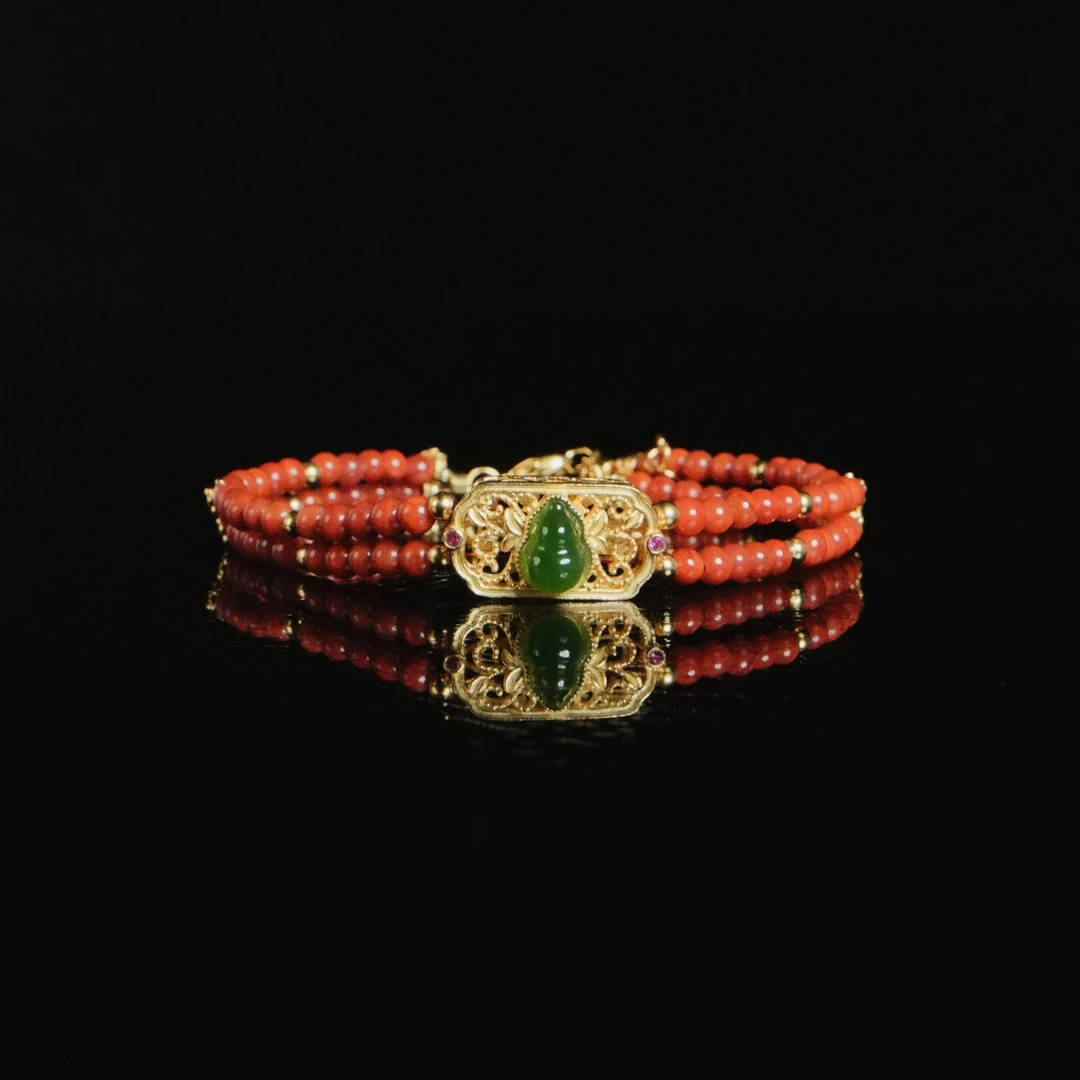 M5284 南红925银配饰手链 7.41g