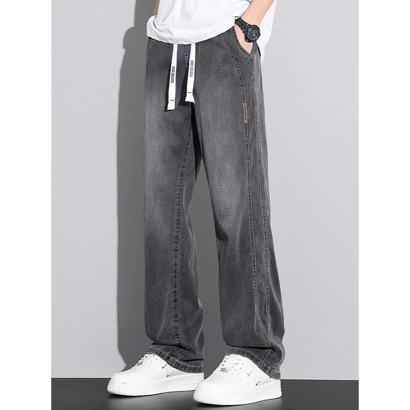 ZaSaFran~美式高街复古牛仔裤男士水洗阔腿青少年工装直筒休闲裤