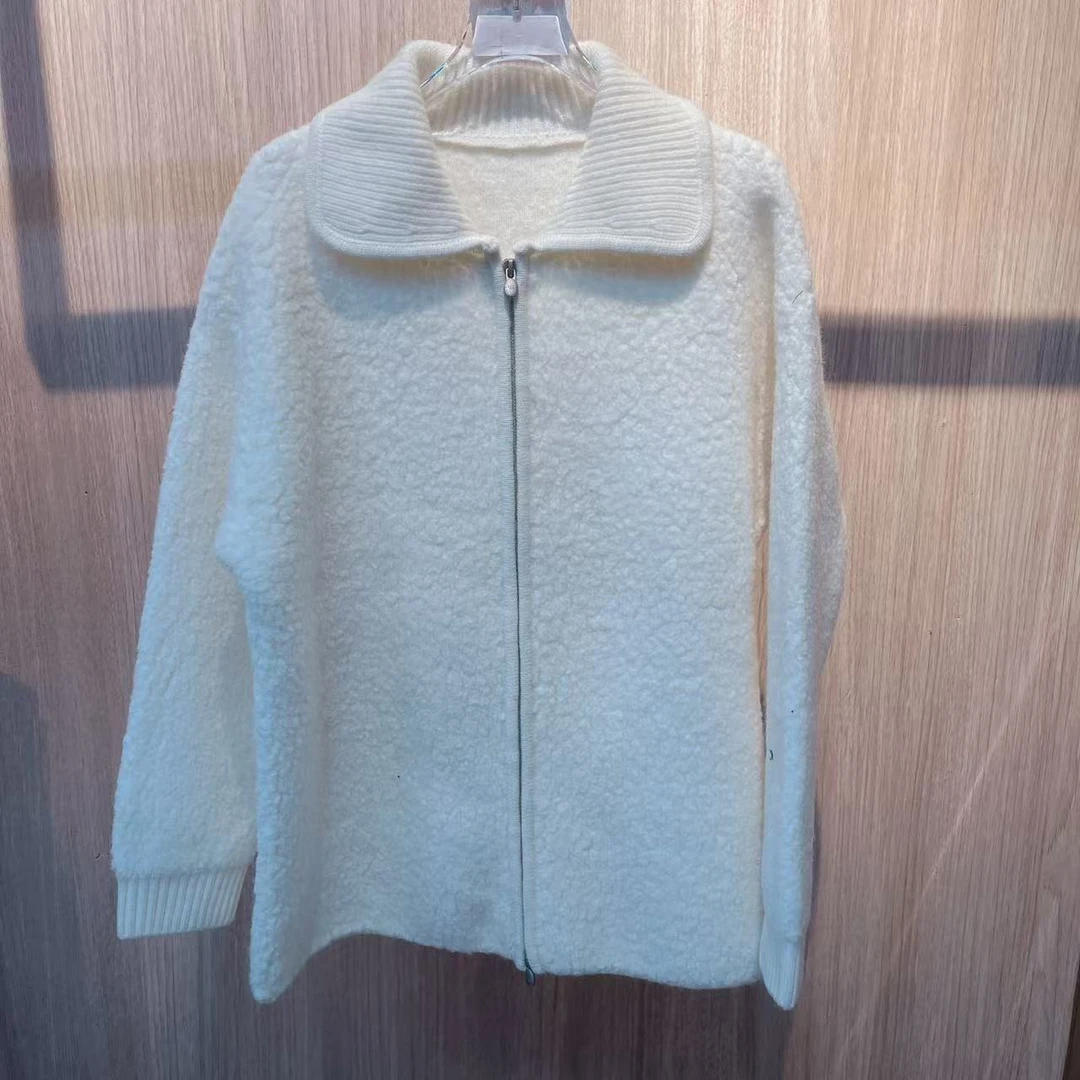 潮牌时尚上衣气质针织百搭女士毛呢翻领